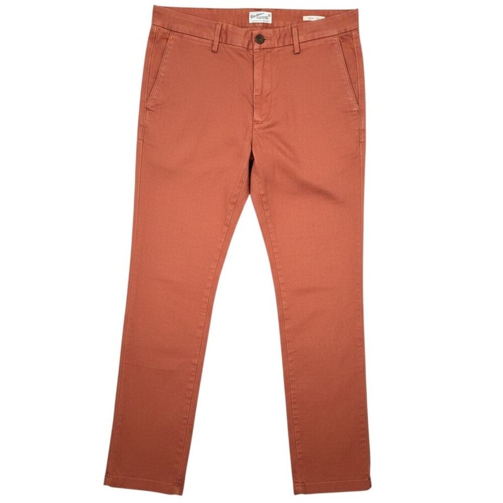 Gant Rugger Pants Mens W32 L32 Brown Rust Regular Straight Winter Twill Casual